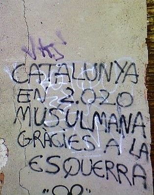 " Catalunya " - Traduction : Catalogne musulmane en 2020. Merci à la Gauche. Pradell (Esp.), 2014 ©W. Berthomière