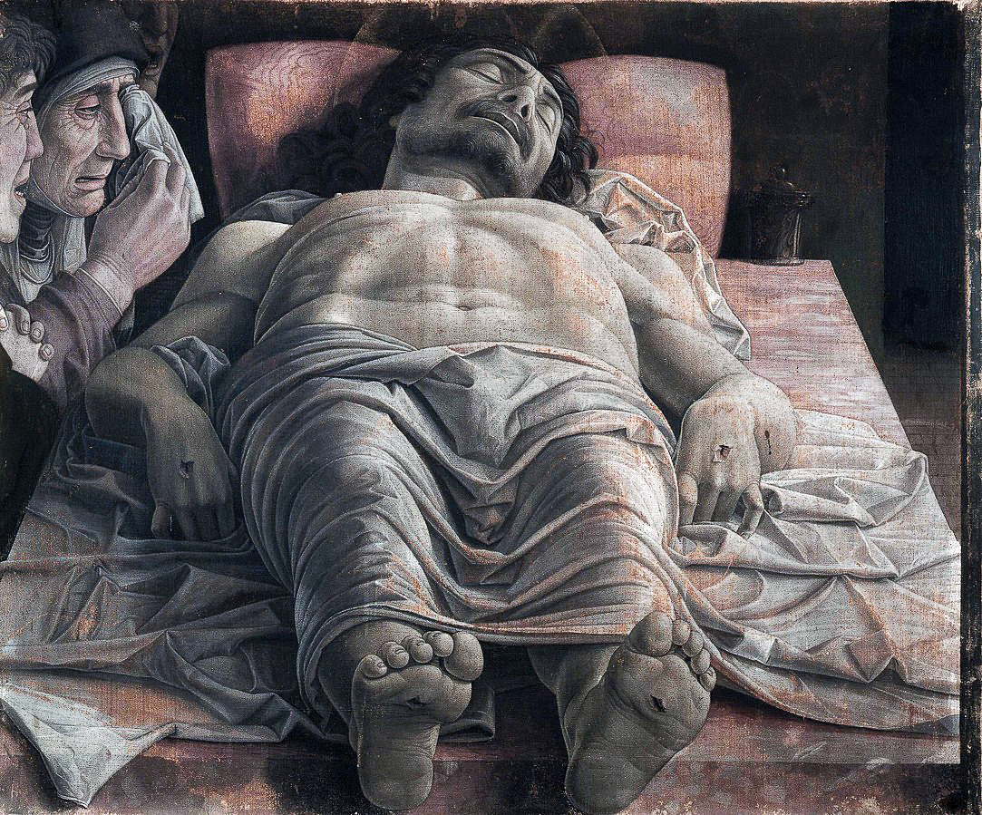 « La lamentation sur le Christ mort » d'Andrea Mantegna, 1480, Pinacothèque de Brera, Milan.