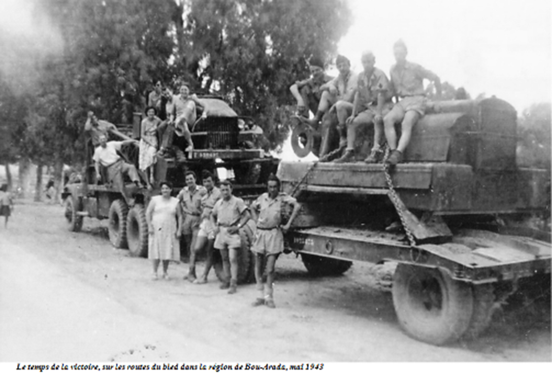 Le temps de la victoire, sur les routes du bled dans la région de Bou-Arada, mai 1943.